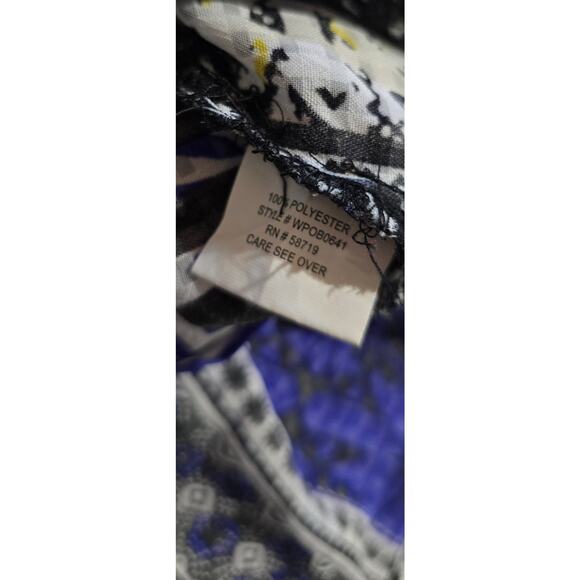 NY Collection Women’s Plus 2X Sleeveless Button Front Patchwork Print Blouse - Picture 6 of 7